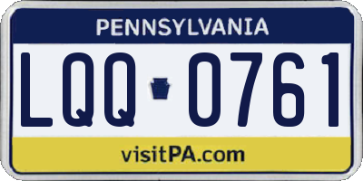 PA license plate LQQ0761