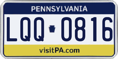 PA license plate LQQ0816