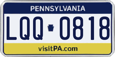 PA license plate LQQ0818