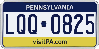PA license plate LQQ0825