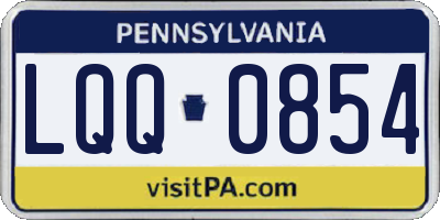 PA license plate LQQ0854