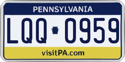PA license plate LQQ0959