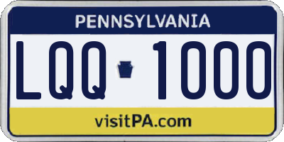 PA license plate LQQ1000
