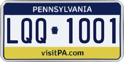 PA license plate LQQ1001