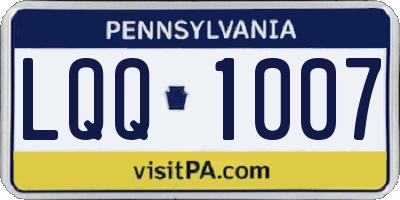 PA license plate LQQ1007