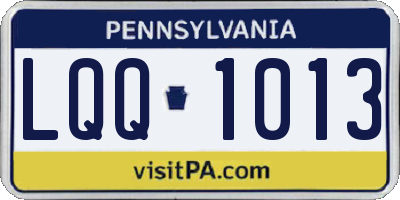 PA license plate LQQ1013
