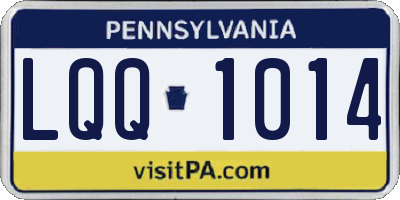PA license plate LQQ1014