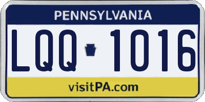 PA license plate LQQ1016