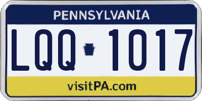 PA license plate LQQ1017