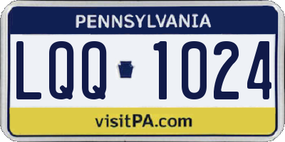 PA license plate LQQ1024