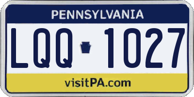 PA license plate LQQ1027