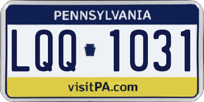 PA license plate LQQ1031