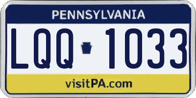 PA license plate LQQ1033