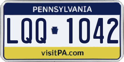 PA license plate LQQ1042