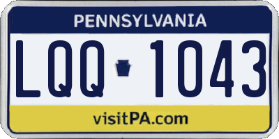 PA license plate LQQ1043