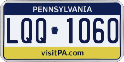 PA license plate LQQ1060
