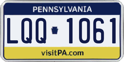 PA license plate LQQ1061