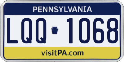 PA license plate LQQ1068