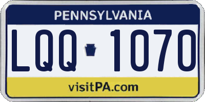 PA license plate LQQ1070
