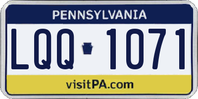 PA license plate LQQ1071
