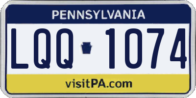 PA license plate LQQ1074