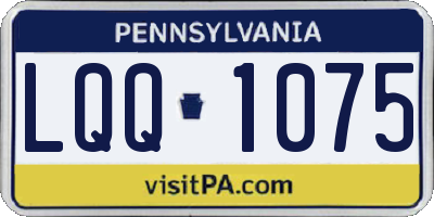 PA license plate LQQ1075