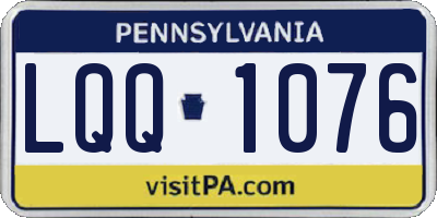 PA license plate LQQ1076