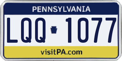 PA license plate LQQ1077