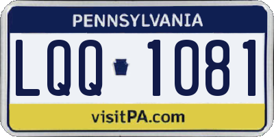 PA license plate LQQ1081