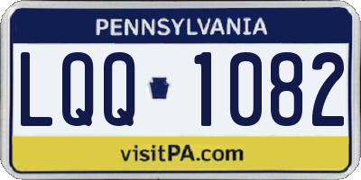 PA license plate LQQ1082