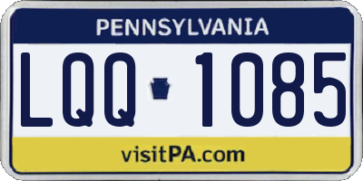 PA license plate LQQ1085
