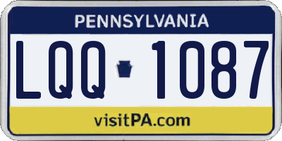 PA license plate LQQ1087