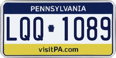 PA license plate LQQ1089