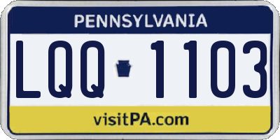 PA license plate LQQ1103