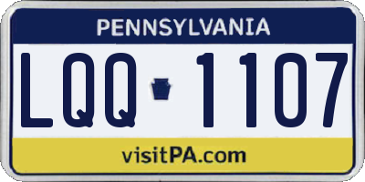 PA license plate LQQ1107