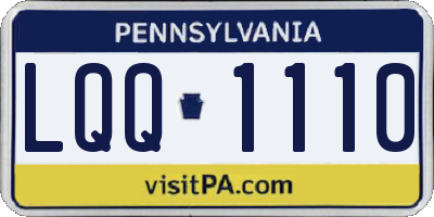 PA license plate LQQ1110