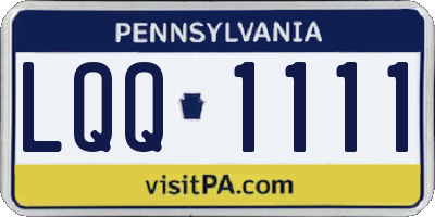 PA license plate LQQ1111