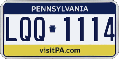 PA license plate LQQ1114