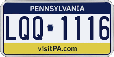 PA license plate LQQ1116