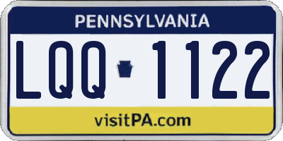 PA license plate LQQ1122