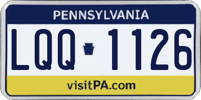 PA license plate LQQ1126