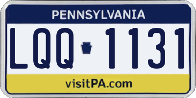 PA license plate LQQ1131