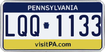 PA license plate LQQ1133