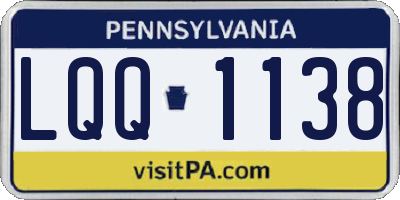 PA license plate LQQ1138