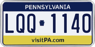 PA license plate LQQ1140