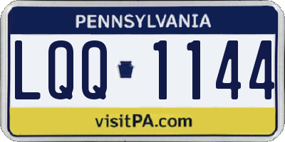 PA license plate LQQ1144