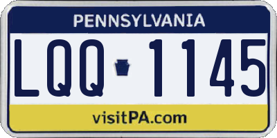 PA license plate LQQ1145
