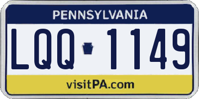 PA license plate LQQ1149