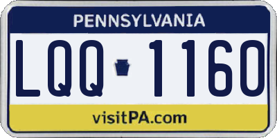 PA license plate LQQ1160