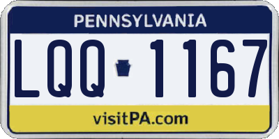 PA license plate LQQ1167